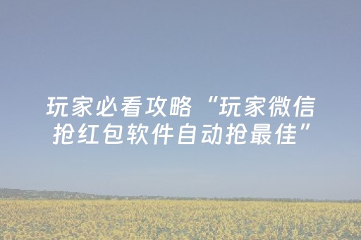 玩家必看攻略“玩家微信抢红包软件自动抢最佳”（详细透视教程）-哔哩哔哩