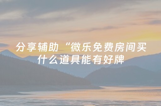 分享辅助“微乐免费房间买什么道具能有好牌（专用辅牌神器免安装）