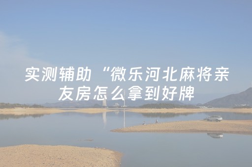 实测辅助“微乐河北麻将亲友房怎么拿到好牌（助赢神器通用版）