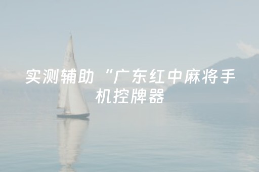 实测辅助“广东红中麻将手机控牌器（助赢神器通用版）