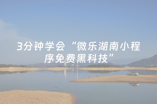 3分钟学会“微乐湖南小程序免费黑科技”（详细透视教程）-哔哩哔哩