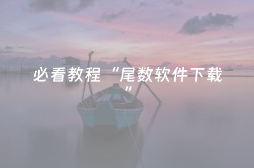 必看教程“尾数软件下载”（详细透视教程）-哔哩哔哩