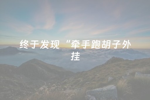 终于发现“牵手跑胡子外挂（专用辅牌神器免安装）