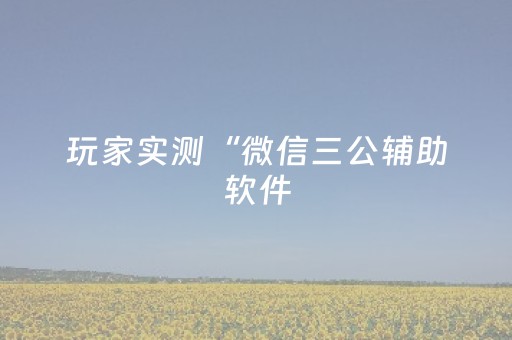 玩家实测“微信三公辅助软件（助赢神器通用版）