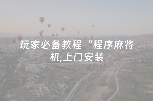 玩家必备教程“程序麻将机,上门安装（助赢神器通用版）