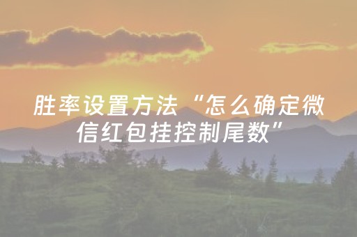 胜率设置方法“怎么确定微信红包挂控制尾数”（详细透视教程）-哔哩哔哩
