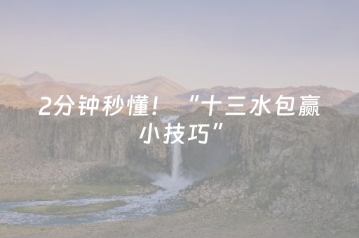 2分钟秒懂！“十三水包赢小技巧”（详细透视教程）-哔哩哔哩