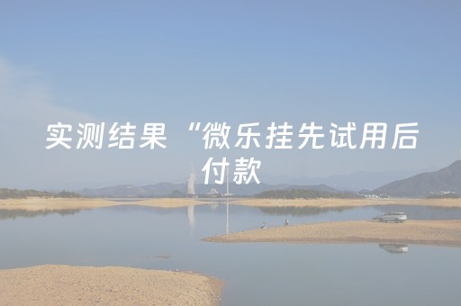 实测结果“微乐挂先试用后付款（专用辅牌神器免安装）