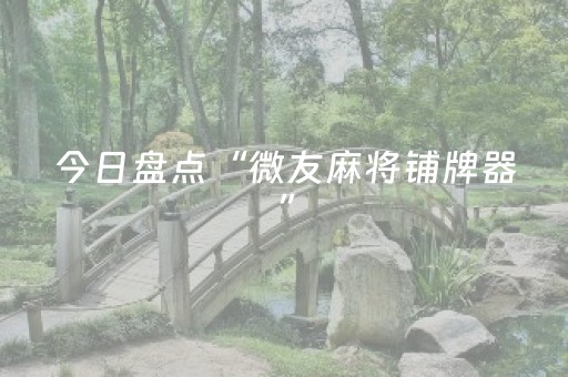 今日盘点“微友麻将铺牌器”（详细开挂教程）-哔哩哔哩