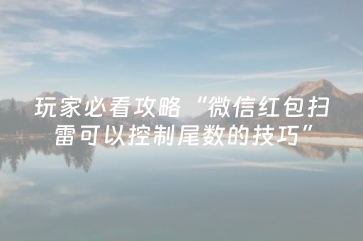 玩家必看攻略“微信红包扫雷可以控制尾数的技巧”（详细透视教程）-哔哩哔哩