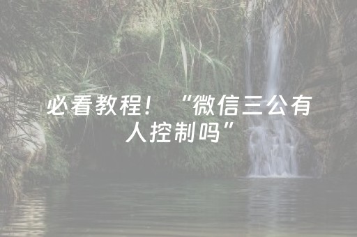 必看教程！“微信三公有人控制吗”（详细辅助教程）-哔哩哔哩