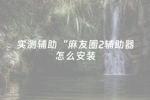 实测辅助“麻友圈2辅助器怎么安装（助赢神器通用版）