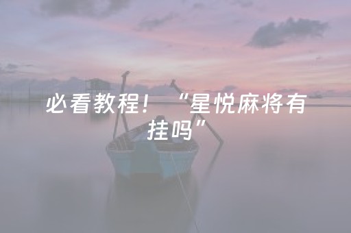 必看教程！“星悦麻将有挂吗”（详细辅助教程）-哔哩哔哩