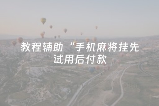 教程辅助“手机麻将挂先试用后付款（专用辅牌神器免安装）