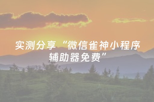 实测分享“微信雀神小程序辅助器免费”（详细开挂教程）-哔哩哔哩