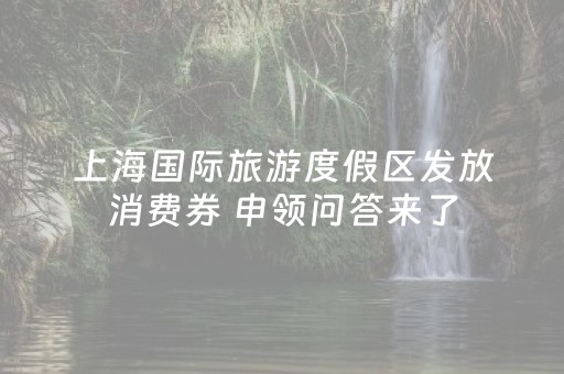 上海国际旅游度假区发放消费券 申领问答来了