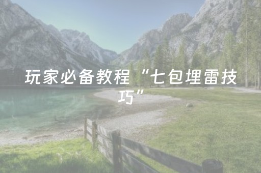 玩家必备教程“七包埋雷技巧”（详细透视教程）-哔哩哔哩