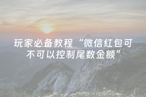 玩家必备教程“微信红包可不可以控制尾数金额”（详细透视教程）-哔哩哔哩