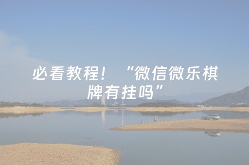 必看教程！“微信微乐棋牌有挂吗”（详细透视教程）-哔哩哔哩