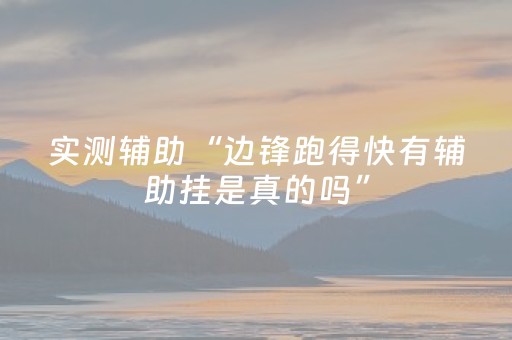 实测辅助“边锋跑得快有辅助挂是真的吗”（详细透视教程）-哔哩哔哩