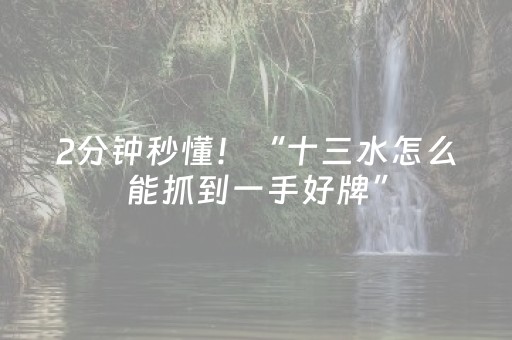 2分钟秒懂！“十三水怎么能抓到一手好牌”（详细开挂教程）-哔哩哔哩