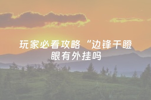玩家必看攻略“边锋干瞪眼有外挂吗（专用辅牌神器免安装）