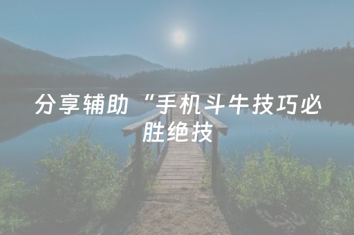 分享辅助“手机斗牛技巧必胜绝技（专用辅牌神器免安装）
