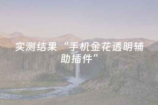 实测结果“手机金花透明辅助插件”（详细透视教程）-哔哩哔哩