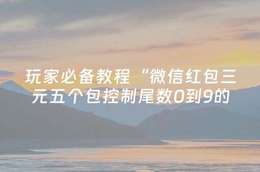 玩家必备教程“微信红包三元五个包控制尾数0到9的软件”（详细透视教程）-哔哩哔哩