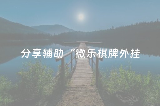 分享辅助“微乐棋牌外挂（专用辅牌神器免安装）