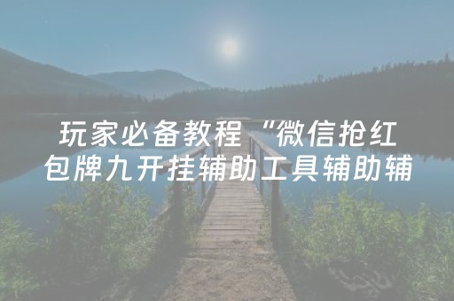 玩家必备教程“微信抢红包牌九开挂辅助工具辅助辅助器通用版”（详细透视教程）-哔哩哔哩
