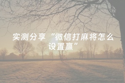 实测分享“微信打麻将怎么设置赢”（详细辅助教程）-哔哩哔哩