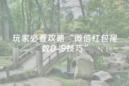 玩家必看攻略“微信红包尾数0-9技巧”（详细透视教程）-哔哩哔哩