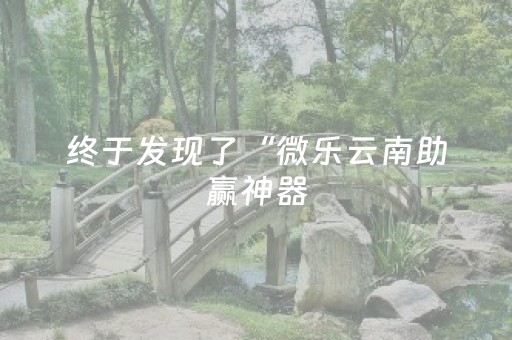 终于发现了“微乐云南助赢神器（助赢神器通用版）
