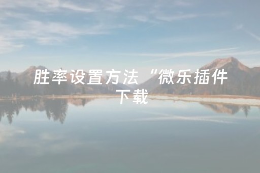 胜率设置方法“微乐插件下载（专用辅牌神器免安装）