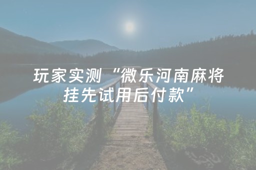 玩家实测“微乐河南麻将挂先试用后付款”（详细透视教程）-哔哩哔哩