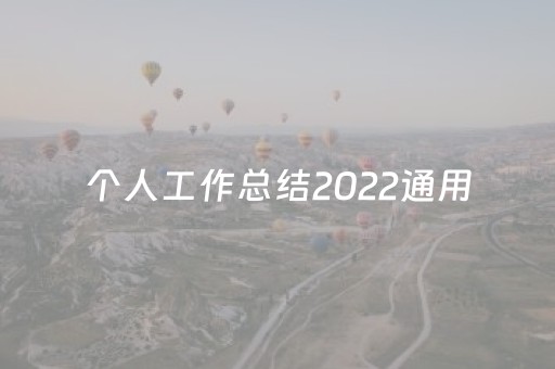 个人工作总结2022通用（个人工作总结2022通用出纳）