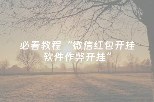 必看教程“微信红包开挂软件作弊开挂”（详细透视教程）-哔哩哔哩