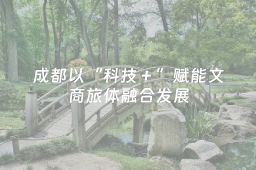 成都以“科技＋”赋能文商旅体融合发展