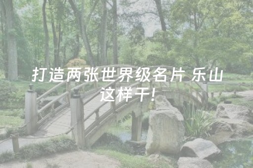 打造两张世界级名片 乐山这样干!