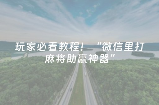 玩家必看教程！“微信里打麻将助赢神器”（详细辅助教程）-哔哩哔哩