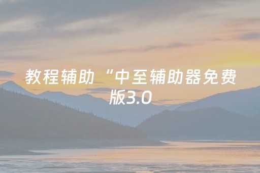教程辅助“中至辅助器免费版3.0（专用辅牌神器免安装）