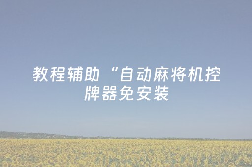 教程辅助“自动麻将机控牌器免安装（专用辅牌神器免安装）