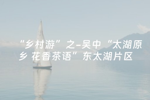 “乡村游”之-吴中“太湖原乡 花香茶语”东太湖片区