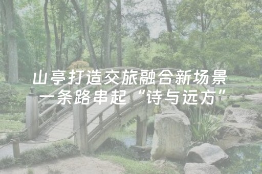 山亭打造交旅融合新场景 一条路串起“诗与远方”