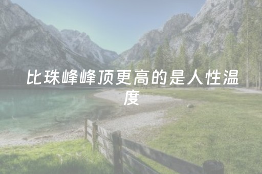 比珠峰峰顶更高的是人性温度