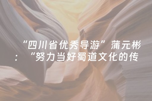 “四川省优秀导游”蒲元彬：“努力当好蜀道文化的传承者和宣传者”