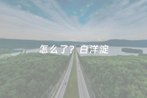 怎么了？白洋淀