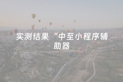 实测结果“中至小程序辅助器（专用辅牌神器免安装）