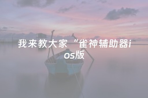 我来教大家“雀神辅助器ios版（专用辅牌神器免安装）
